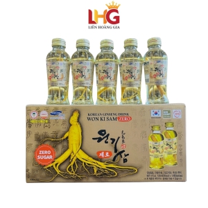 Nước Hồng Sâm Có Củ Không Đường Won Ki Sam (10 Chai x 120ml)